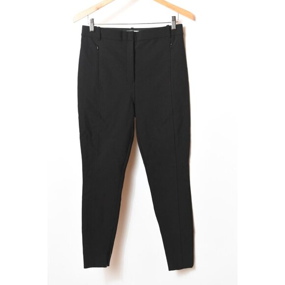 MM LAFLEUR Black Tapered Leg Trouser Pants Stretchy Waist Sz 8 Classic Pockets - Picture 1 of 7